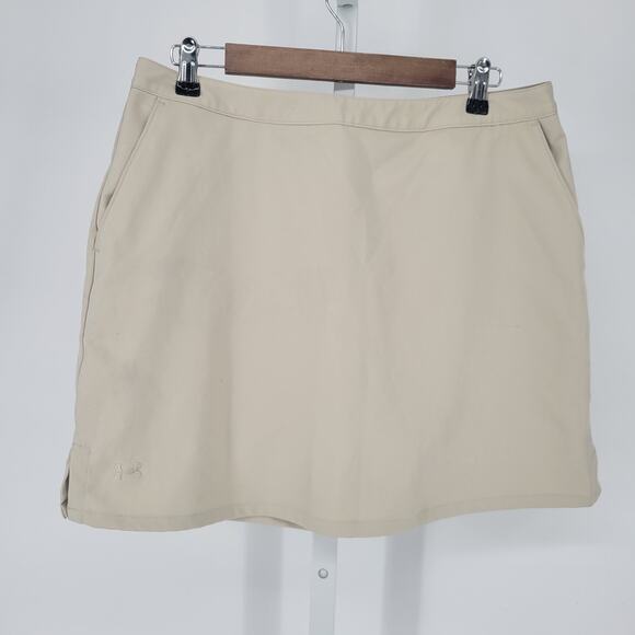Under Armour Performance Womens Sz 10 Tan Tennis Skirt Skort Athletic - Picture 1 of 5